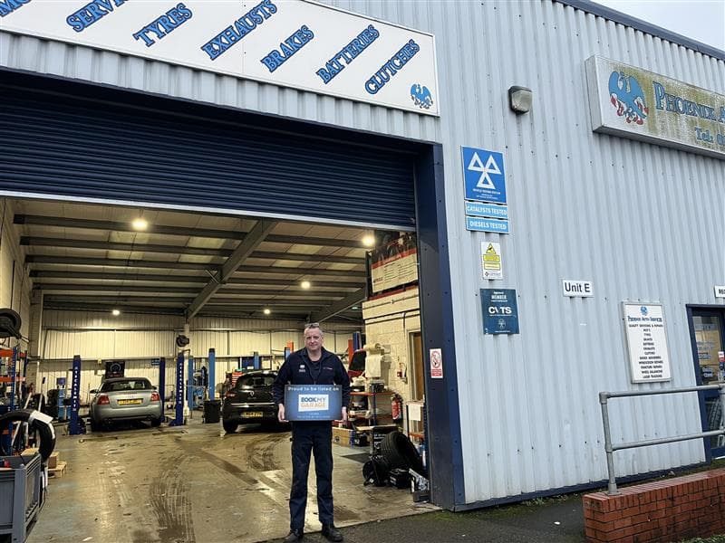 Mechanic working on a car